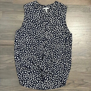 Joie Women’s Tie-Front navy Tank Top. 100% silk. XS